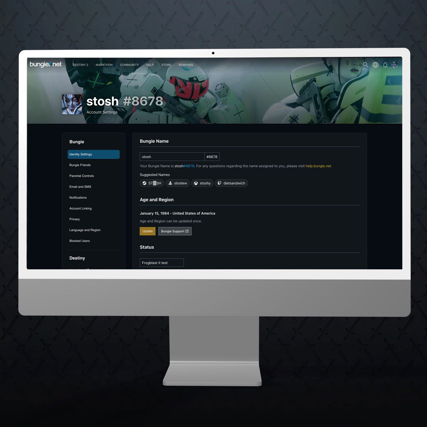 Bungie.net account settings