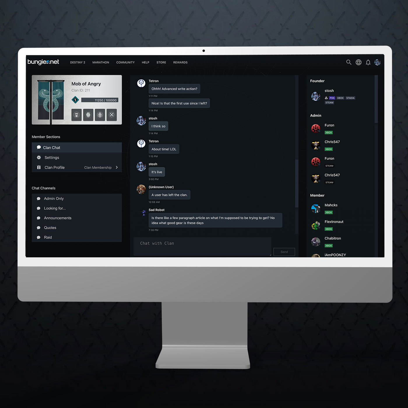Bungie.net clan system