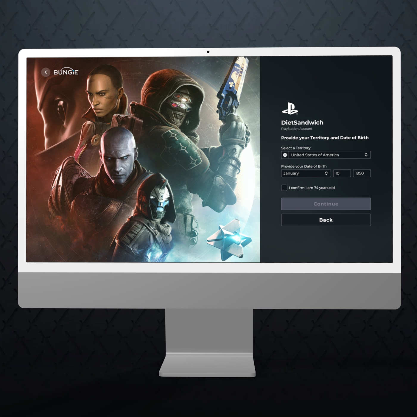 Bungie.net account creation experience